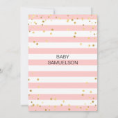 Invitation Beau rose Blancs Or Baby shower Noir (Dos)