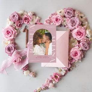 Invitation Beau Rose Deux Mariage photo