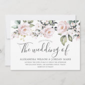 Invitation Beau Rose Dusty Blush Pink Mariage (Devant)