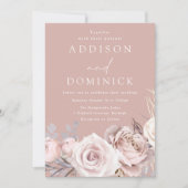 Invitation Beau Rose Dusty & Mariage Floral Blush (Devant)