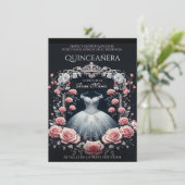 Invitation Beau Rose espagnol Quinceañera (Debout devant)