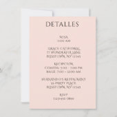 Invitation Beau Rose espagnol Quinceañera (Dos)