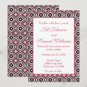 Invitation Beau rose moderne Mariage géométrique (Devant / Derrière)