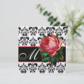 INVITATION BEAU ROSE ROSE NOIR BLANC ROSE DOMMASQUE MONOGRAM (Debout devant)