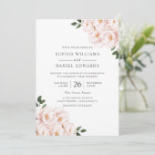 Invitation Beau rose vif Elégant hiver Printemps Mariage (Debout devant)