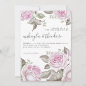 Invitation Beau Roses d'aquarelle violet doux (Devant)