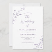 Invitation Beau Rustique Lavender Fleur sauvage Boho Mariage (Devant)