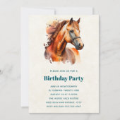 Invitation Beau Sorrel Horse Portrait Anniversaire (Devant)