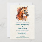 Invitation Beau Sorrel Horse Portrait Mariage (Devant)
