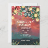 Invitation Beau Succulent Cactus coucher de soleil Mariage (Devant)
