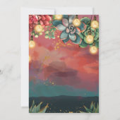 Invitation Beau Succulent Cactus coucher de soleil Mariage (Dos)