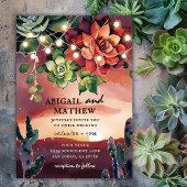 Invitation Beau succulent Cactus Sunset Mariage