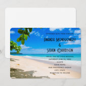 Invitation Beau Sunny Tropical Beach Mariage photo (Devant / Derrière)
