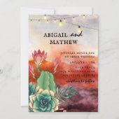 Invitation Beau Sunset Succulent Burnt Orange Mariage (Devant)