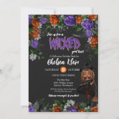 Invitation Beau Temps Jolie Sorcière Halloween Anniversaire (Devant)