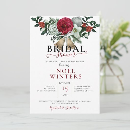 Invitation Beau thème de Noël Wedding shower (Debout devant)