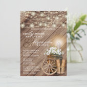 Invitation Beau tonneau en bois rustique et floral blanc (Debout devant)