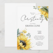 Invitation Beau Tournesol Christening (Devant / Derrière)