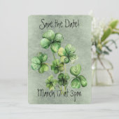 Invitation Beau Trèfle Aquarelle Vert (Debout devant)