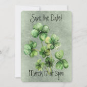 Invitation Beau Trèfle Aquarelle Vert (Devant)