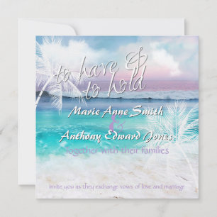 Invitation BEAU TROPICAL OCEAN SLEVER Mariage Invitatiatiatia