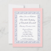 Invitation Beau Vintage Iris Bouquet Anniversaire (Dos)