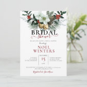 Invitation Beau Wedding shower floral de Noël (Debout devant)