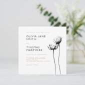 Invitation Beau Wild Rustique Élégant Black Floral Mariage (Debout devant)