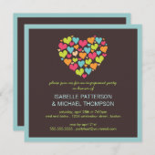 Invitation Beaucoup de coeurs adorent l'invitation de la part (Devant / Derrière)