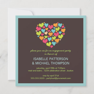 Invitation Beaucoup de coeurs adorent l'invitation de la part