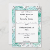 INVITATION BEAUCOUP DE FLORAUX JOLIMENT AQUA ARGENT MARIAGE B (Devant)