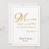 Invitation Beaucoup d'Eaux Écriture Élégante Formal Gold Scri (Dos)