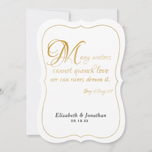 Invitation Beaucoup d'Eaux Écriture Élégante Formal Gold Scri (Dos)