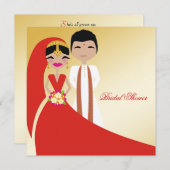 Invitation beauté 311-Indian avec la Fête de la mariée de (Devant / Derrière)