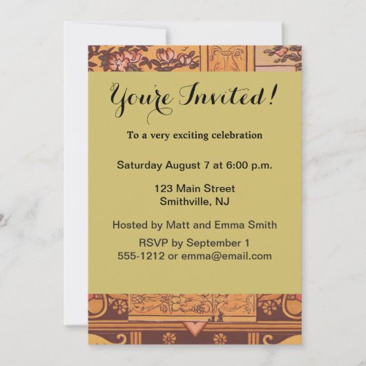 Invitation Beauté Beast Classic Fairy Tale Caractères (Devant)