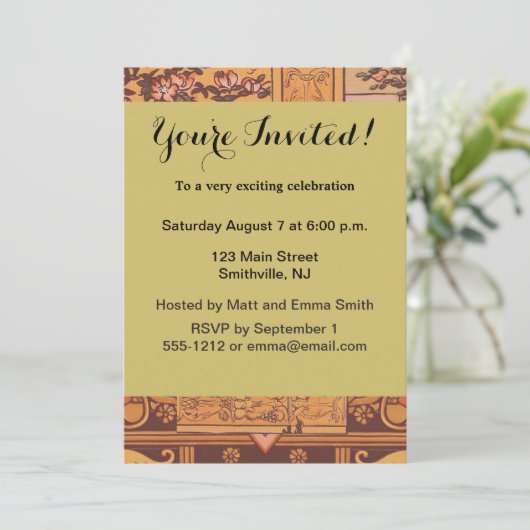 Invitation Beauté Beast Classic Fairy Tale Caractères (Debout devant)