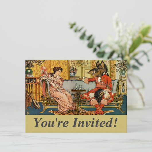 Invitation Beauté Beast Classic Fairy Tale Caractères (Debout devant)