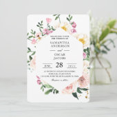 Invitation Beauté colorée moderne Aquarelle Fleurs (Debout devant)