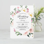 Invitation Beauté colorée moderne Aquarelle Fleurs (Debout devant)