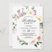 Invitation Beauté colorée moderne Aquarelle Fleurs (Devant)