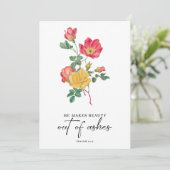 Invitation Beauté des cendres. Bible chrétienne Verse (Debout devant)