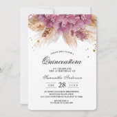 Invitation Beauté élégante moderne Orchidée rose & Pampas & O (Devant)