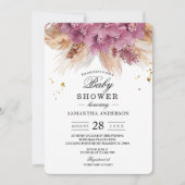 Invitation Beauté élégante moderne Orchidée rose & Pampas & O (Devant)