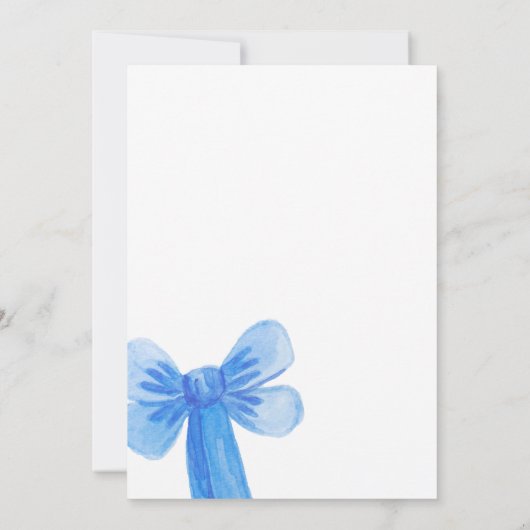 Invitation Beauté en Bleu Bright Bow nuptiale douche Invitati (Dos)