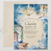 Invitation Beauté et la Bête Aquarelle Fairy Tale Invitat (Devant / Derrière)