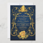 Invitation Beauté et la Bête Or Rose Sweet 16 (Devant)