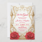 Invitation Beauté et la bête Rose Castle Sweet 16 (Devant)