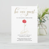 Invitation Beauté et mariage de la bête seulement (Debout devant)