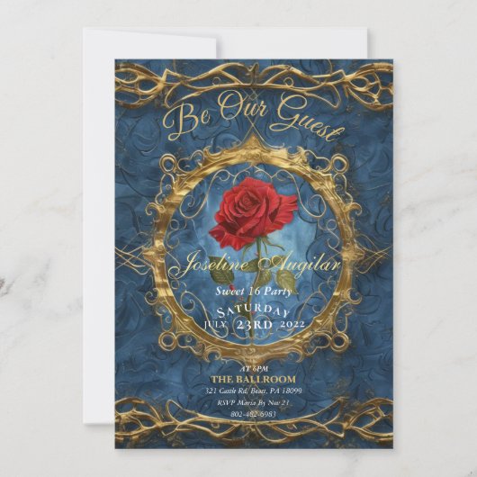Invitation Beauté et Rose de la Bête (Devant)