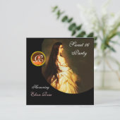 INVITATION BEAUTÉ ÉTERNELLE, JAUNE 16 ANS, DAMAS NOIR BLANC (Debout devant)